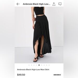 O’Neill Ambrosio Black High-Low Maxi Skirt